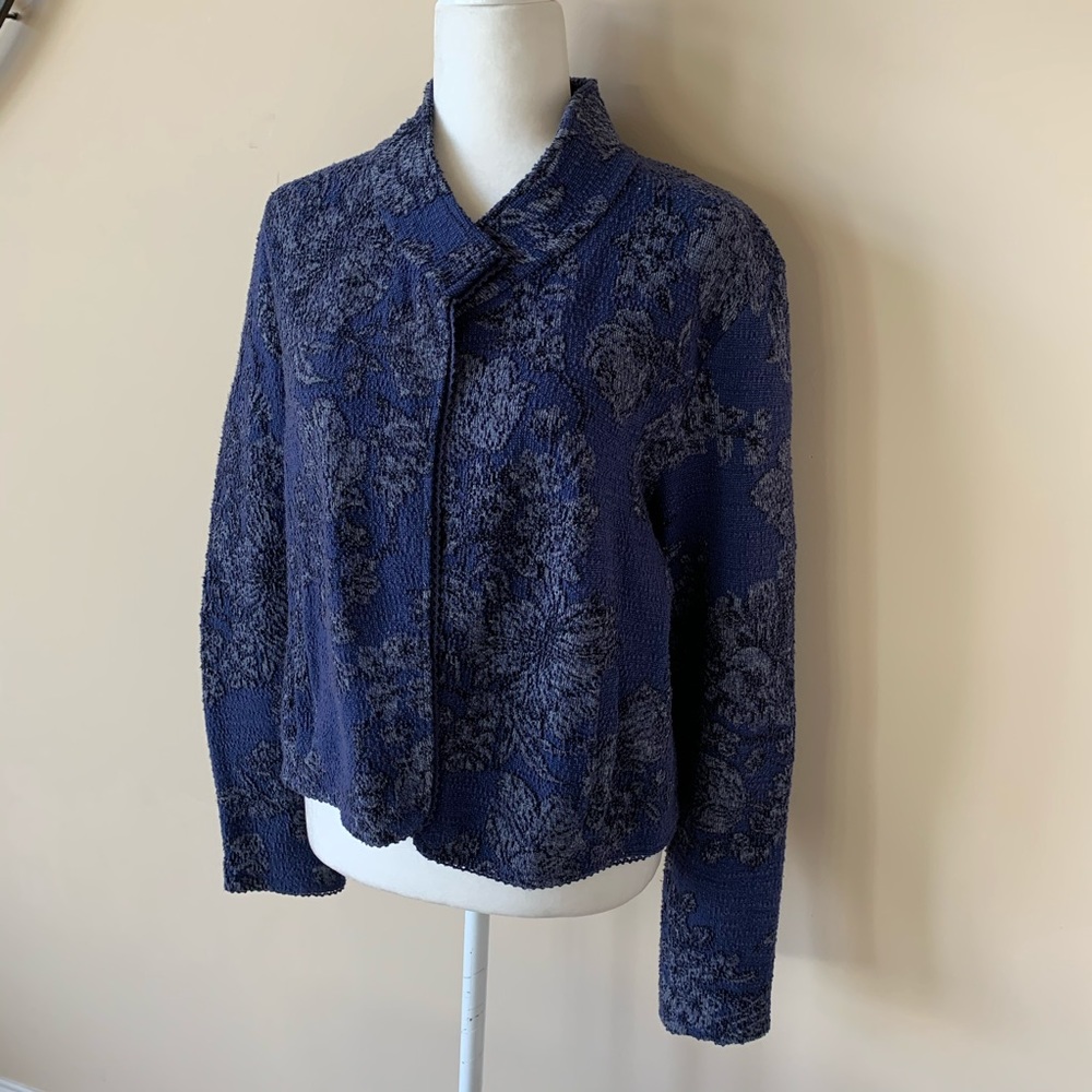 Blue jacquard jacket - Picture 4 of 7